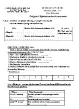 Đề thi Olympic môn Tiếng Anh Lớp 8 - Năm học 2014-2015 - Trường THCS Liên Châu (Có đáp án)